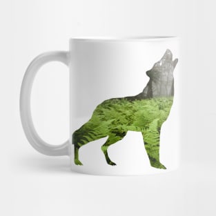 Howling Wolf Fern Prairie - Nature Design T-Shirt Mug